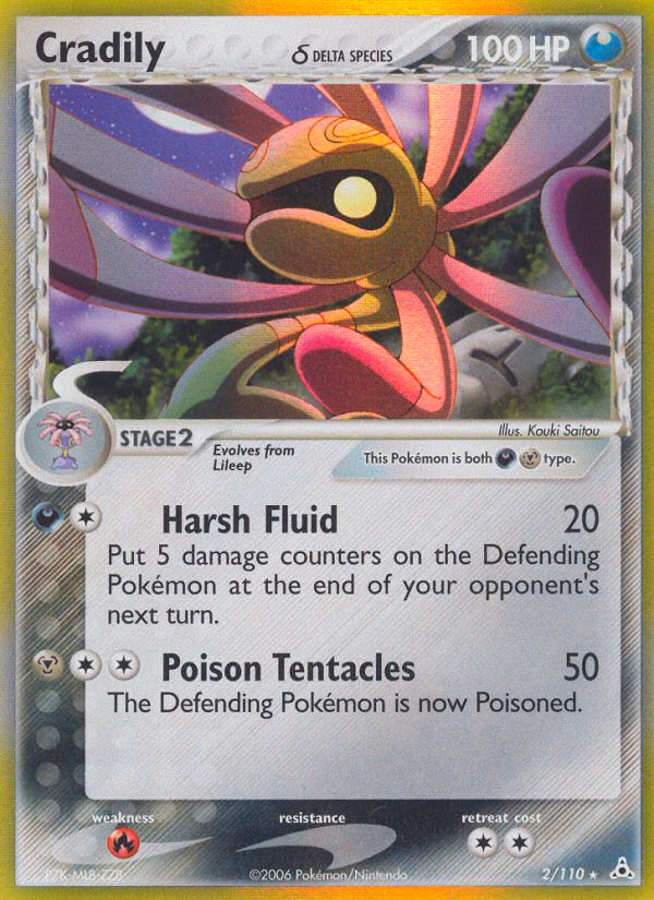 Cradily δ Pokemon card (2/110, Holon Phantoms)