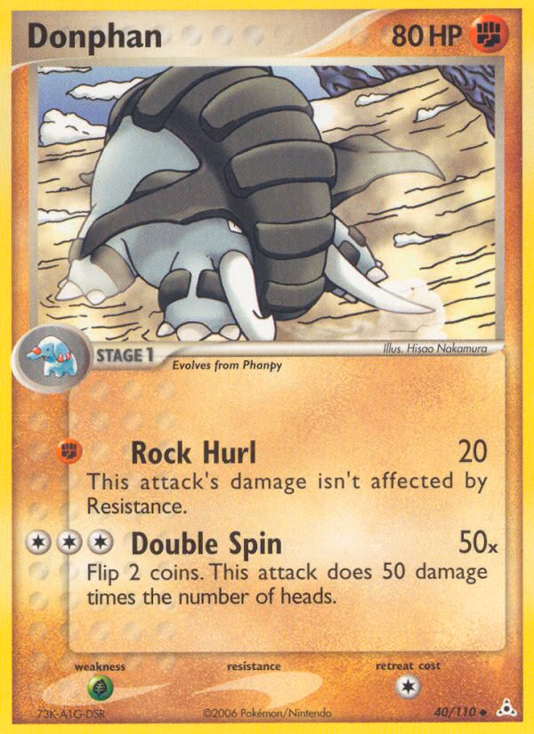 Donphan Pokemon card (40/110, Holon Phantoms)