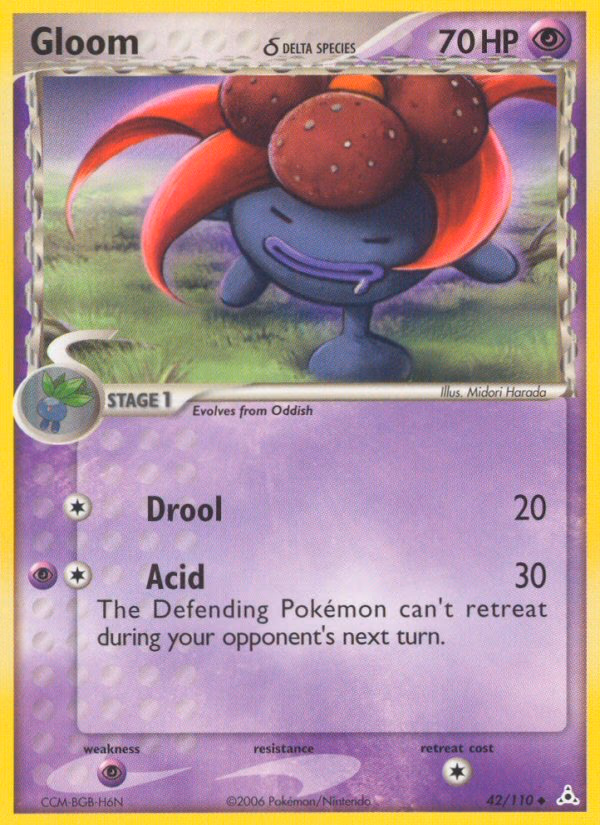 Gloom δ Pokemon card (42/110, Holon Phantoms)