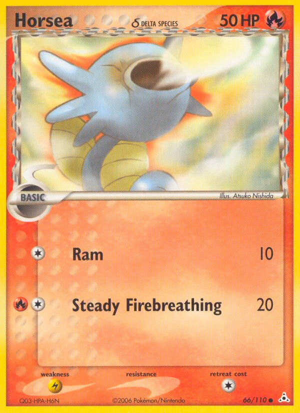 Horsea δ Pokemon card (66/110, Holon Phantoms)