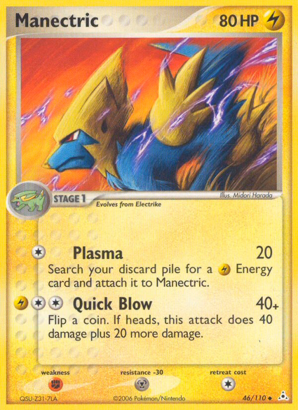 Manectric Pokemon card (46/110, Holon Phantoms)