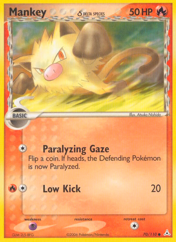 Mankey δ Pokemon card (70/110, Holon Phantoms)
