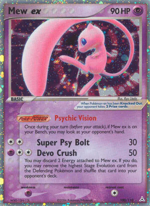 Mew ex Pokemon card (100/110, Holon Phantoms)