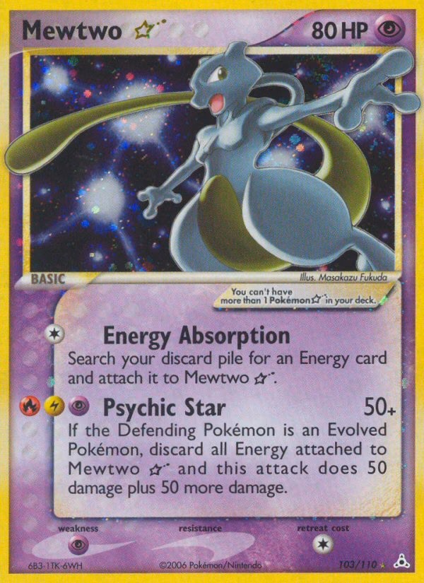 Mewtwo ★ Pokemon card (103/110, Holon Phantoms)