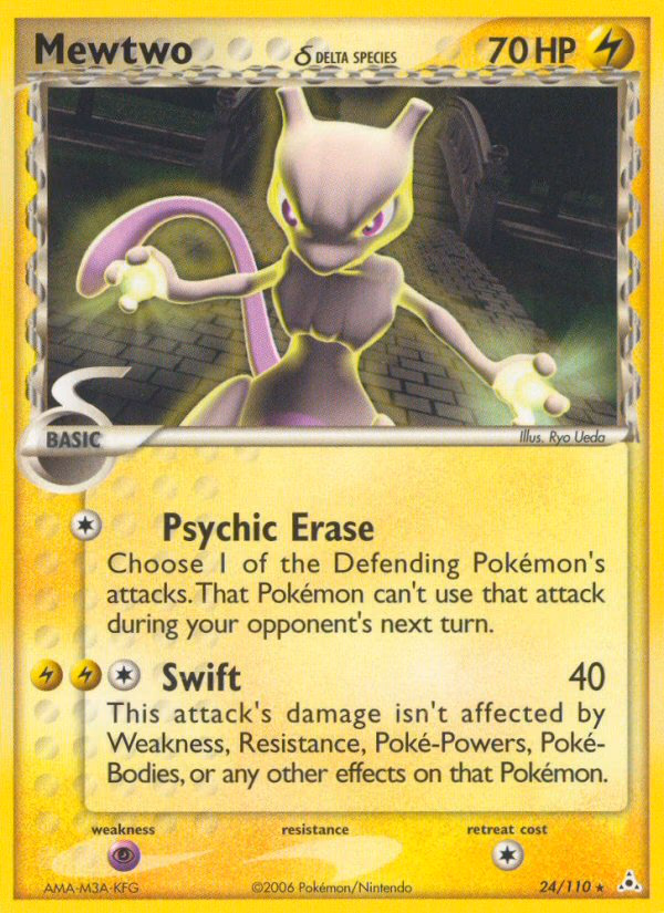 Mewtwo δ Pokemon card (24/110, Holon Phantoms)