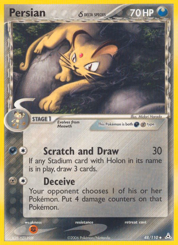 Persian δ Pokemon card (48/110, Holon Phantoms)