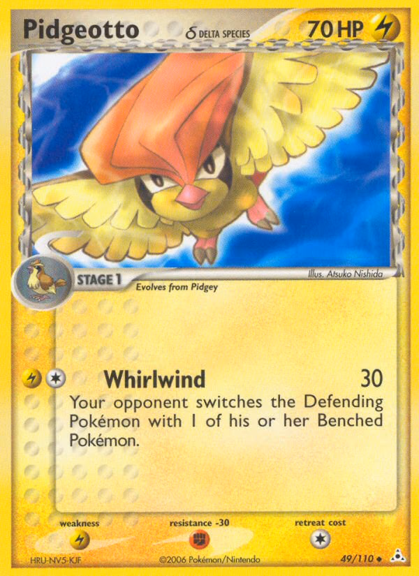 Pidgeotto δ Pokemon card (49/110, Holon Phantoms)