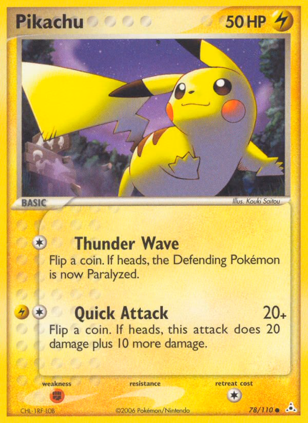 Pikachu Pokemon card (78/110, Holon Phantoms)