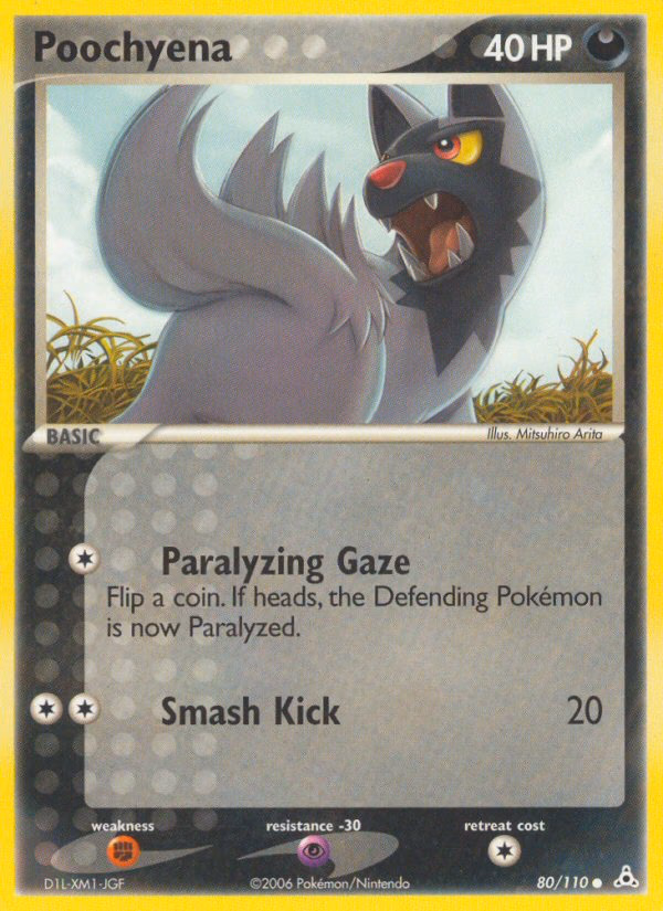 Poochyena Pokemon card (80/110, Holon Phantoms)