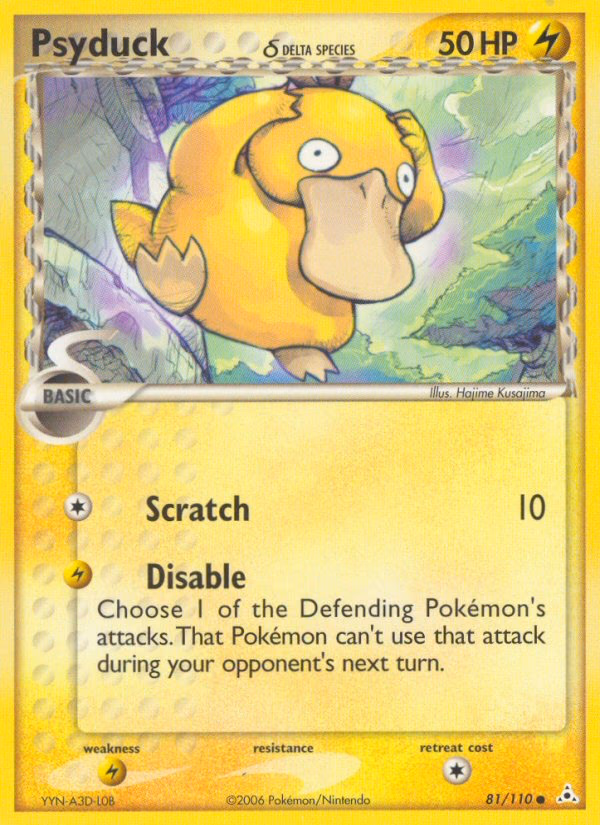 Psyduck δ Pokemon card (81/110, Holon Phantoms)