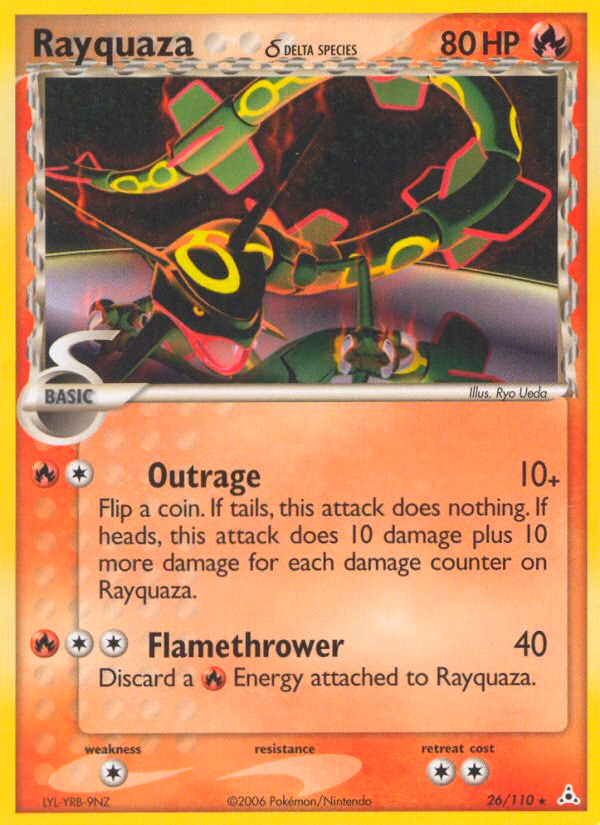 Rayquaza δ Pokemon card (26/110, Holon Phantoms)