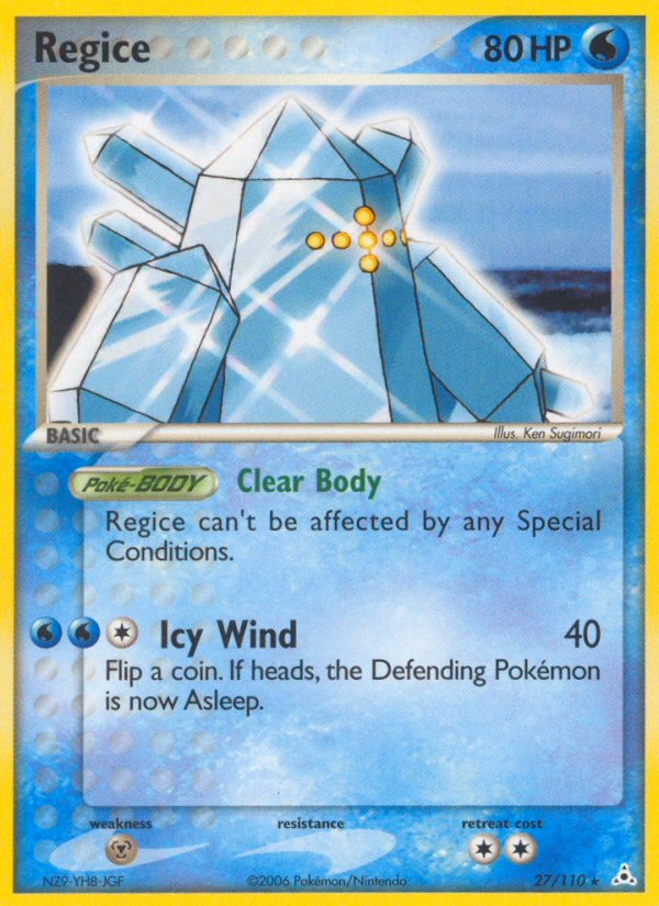 Regice Pokemon card (27/110, Holon Phantoms)