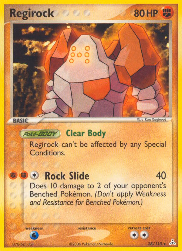 Regirock Pokemon card (28/110, Holon Phantoms)