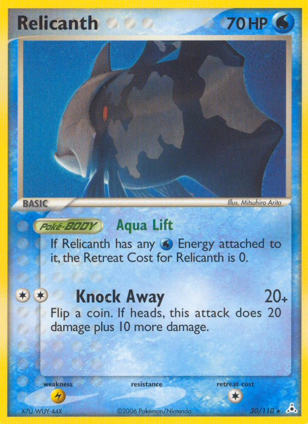 Relicanth Pokemon card (30/110, Holon Phantoms)