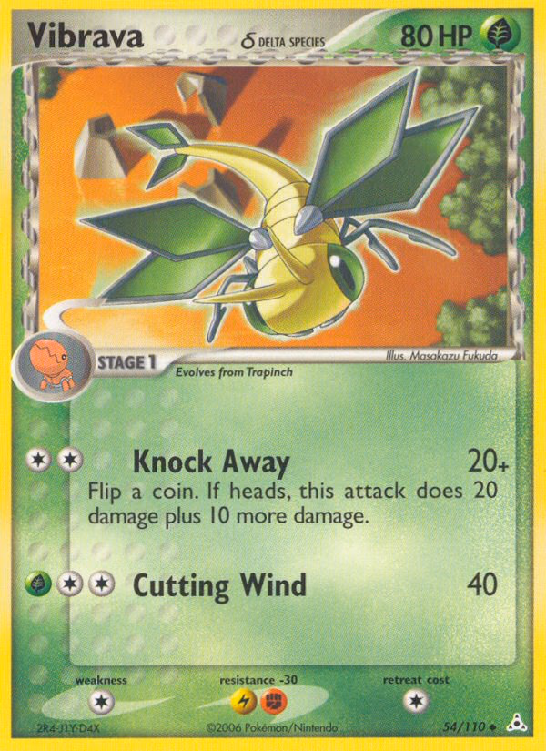 Vibrava δ Pokemon card (54/110, Holon Phantoms)