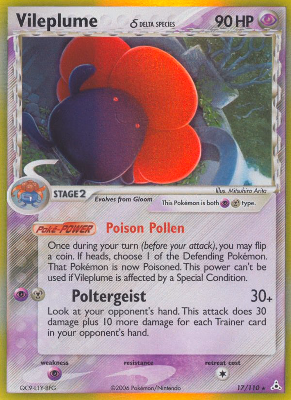 Vileplume δ Pokemon card (17/110, Holon Phantoms)