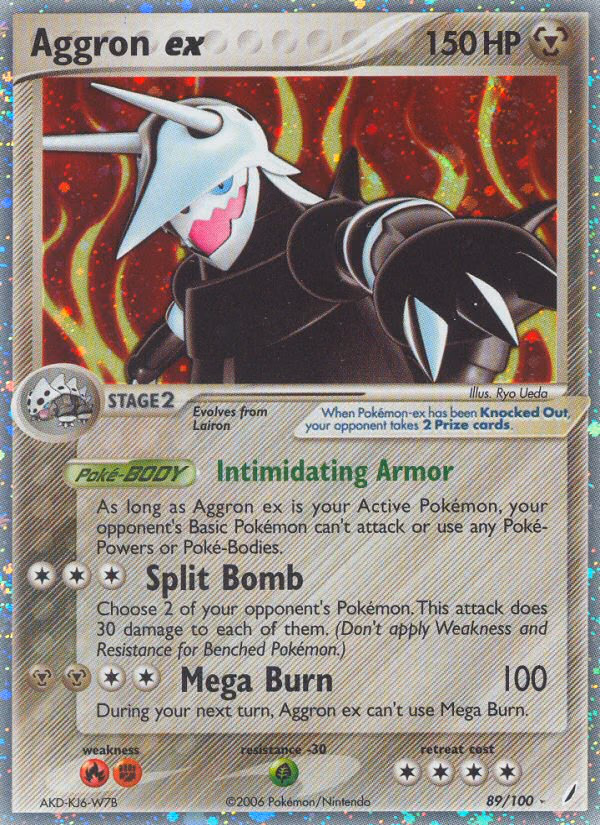 Aggron ex Pokemon card (89/100, Crystal Guardians)