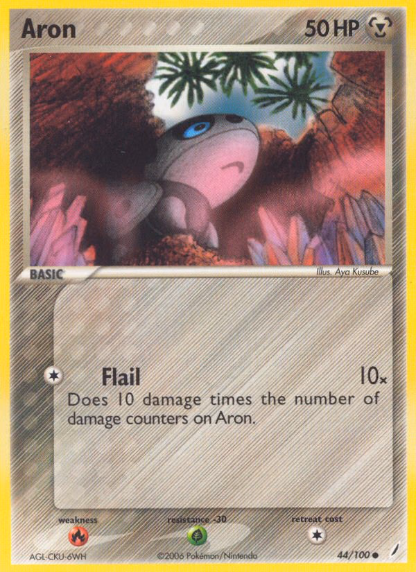 Aron Pokemon card (44/100, Crystal Guardians)