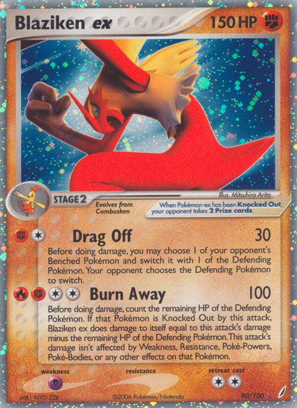 Blaziken ex Pokemon card (90/100, Crystal Guardians)