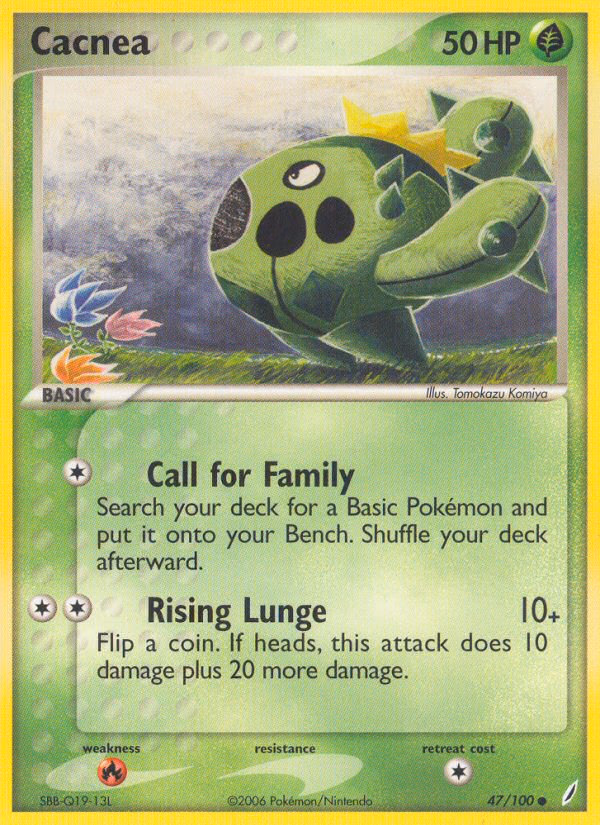 Cacnea Pokemon card (47/100, Crystal Guardians)
