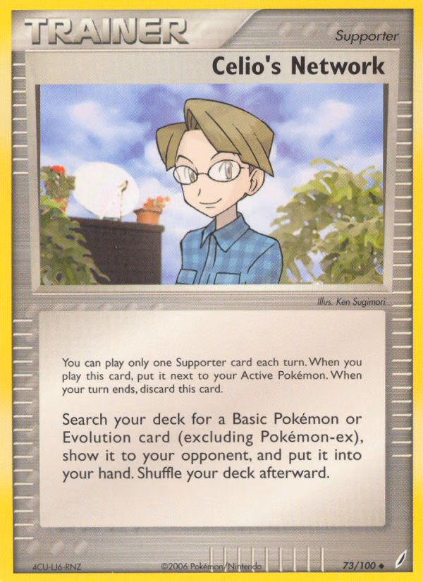 Celio's Network Pokemon card (73/100, Crystal Guardians)