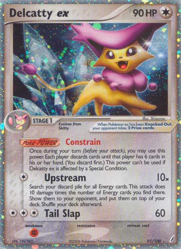 Delcatty ex Pokemon card (91/100, Crystal Guardians)