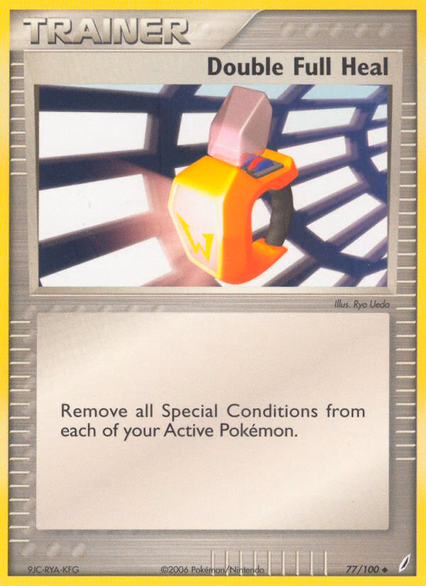 Double Full Heal Pokemon card (77/100, Crystal Guardians)