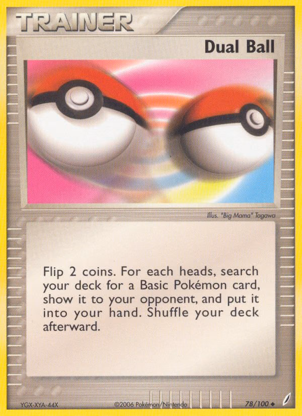 Dual Ball Pokemon card (78/100, Crystal Guardians)