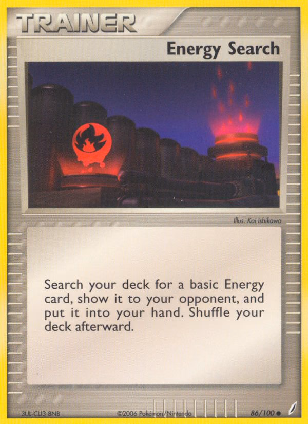 Energy Search Pokemon card (86/100, Crystal Guardians)