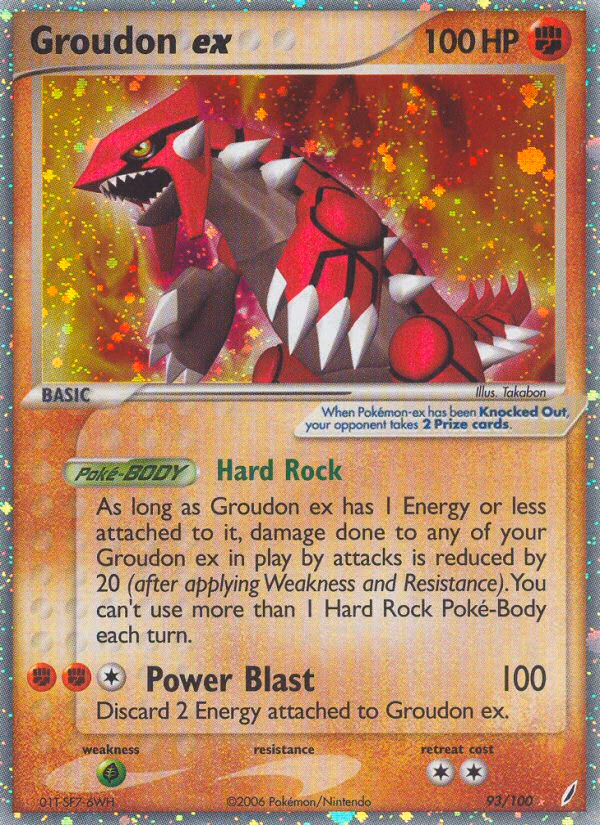 Groudon ex Pokemon card (93/100, Crystal Guardians)