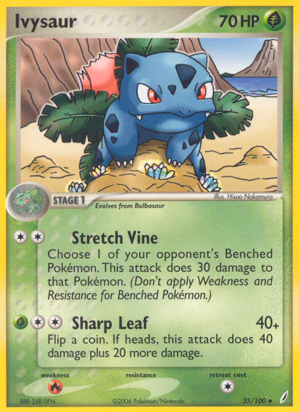 Ivysaur Pokemon card (35/100, Crystal Guardians)