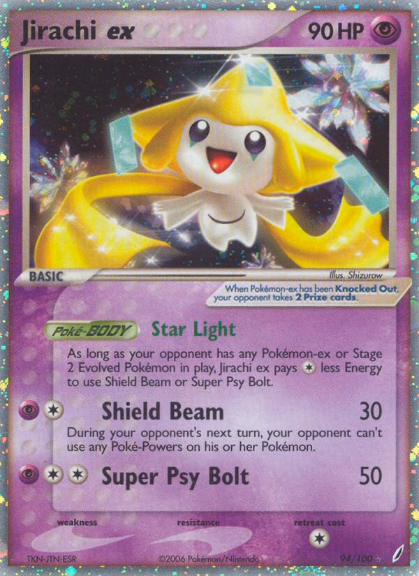 Jirachi ex Pokemon card (94/100, Crystal Guardians)