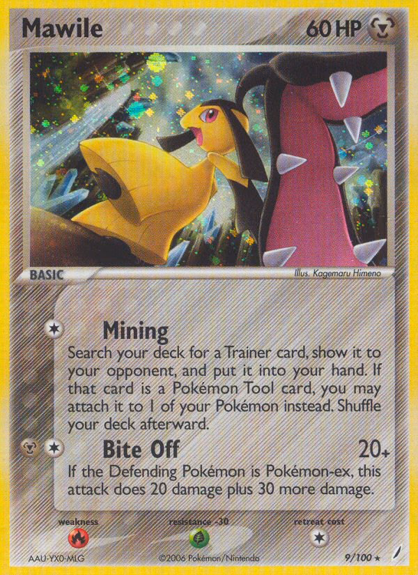 Mawile Pokemon card (9/100, Crystal Guardians)