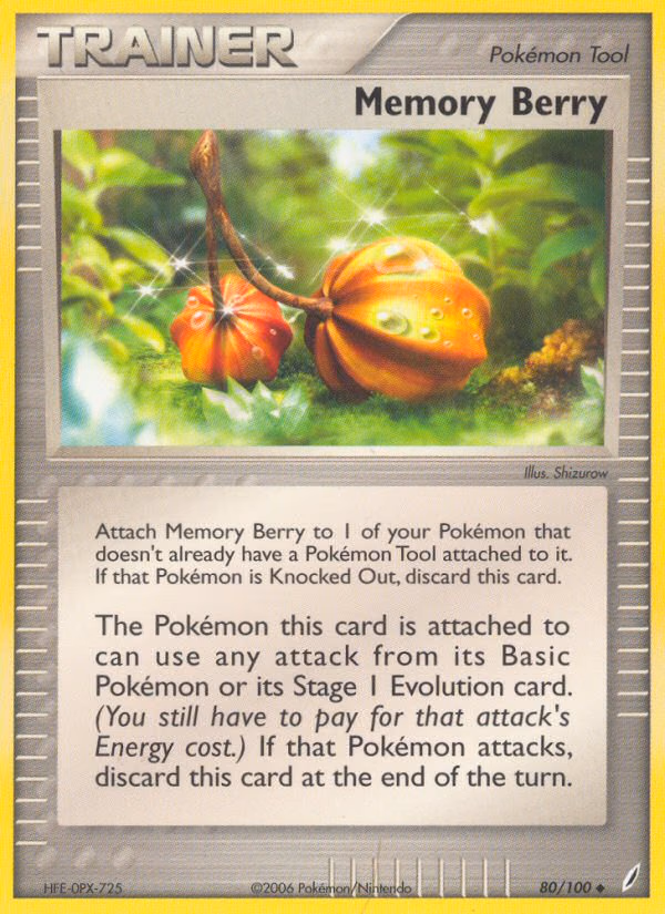 Memory Berry Pokemon card (80/100, Crystal Guardians)