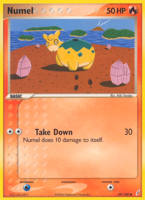Numel Pokemon card (59/100, Crystal Guardians)
