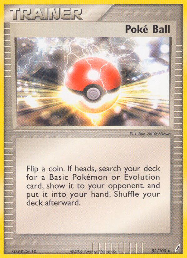 Poké Ball Pokemon card (82/100, Crystal Guardians)