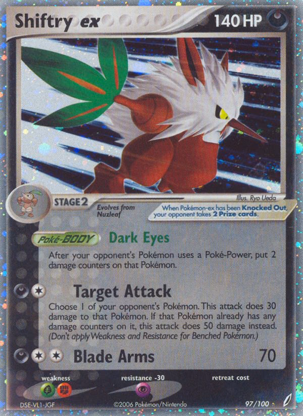 Shiftry ex Pokemon card (97/100, Crystal Guardians)