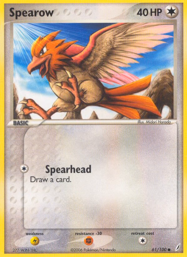Spearow Pokemon card (61/100, Crystal Guardians)