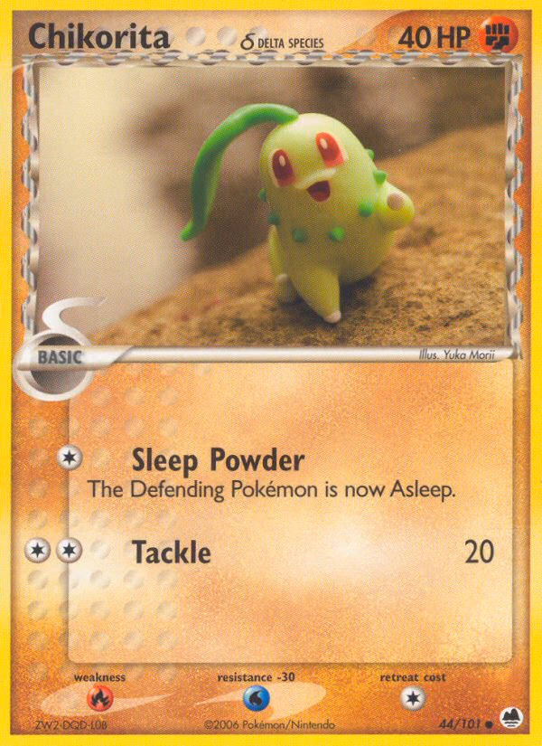 Chikorita δ Pokemon card (44/101, Dragon Frontiers)