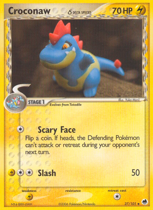 Croconaw δ Pokemon card (27/101, Dragon Frontiers)