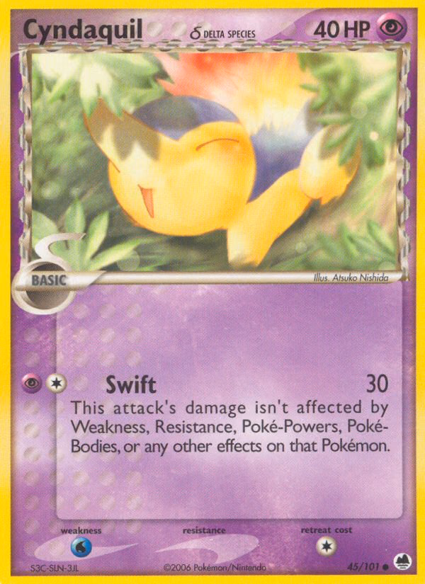 Cyndaquil δ Pokemon card (45/101, Dragon Frontiers)