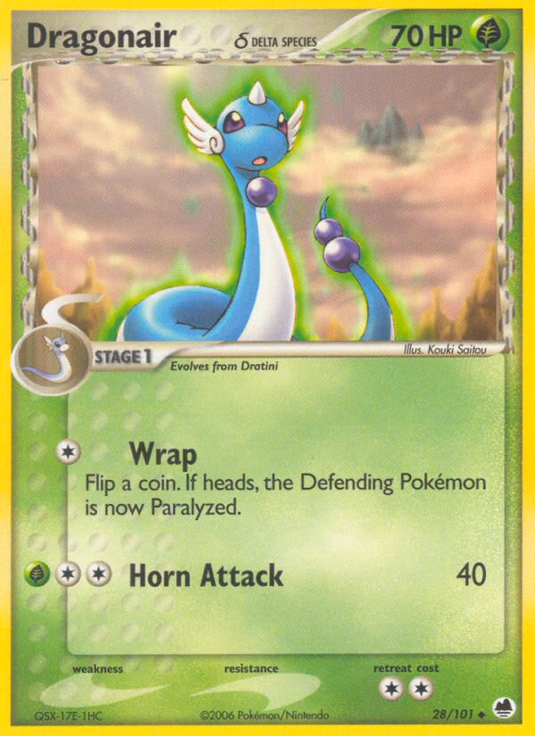 Dragonair δ Pokemon card (28/101, Dragon Frontiers)