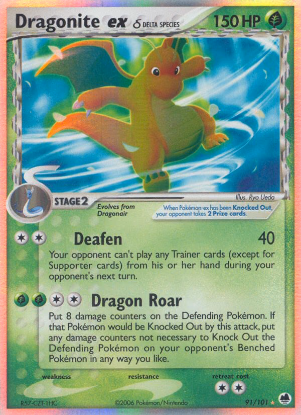 Dragonite ex δ Pokemon card (91/101, Dragon Frontiers)