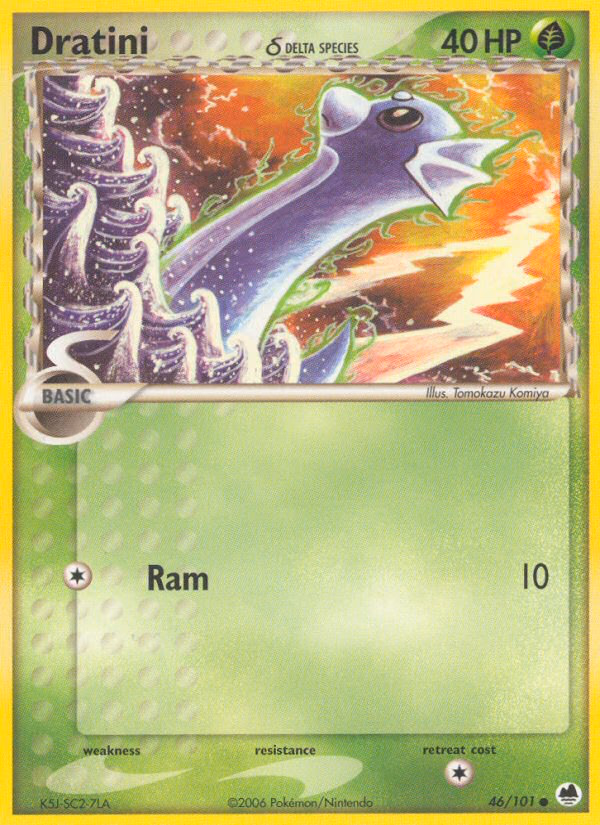 Dratini δ Pokemon card (46/101, Dragon Frontiers)