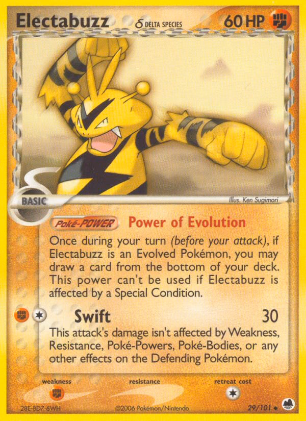 Electabuzz δ Pokemon card (29/101, Dragon Frontiers)