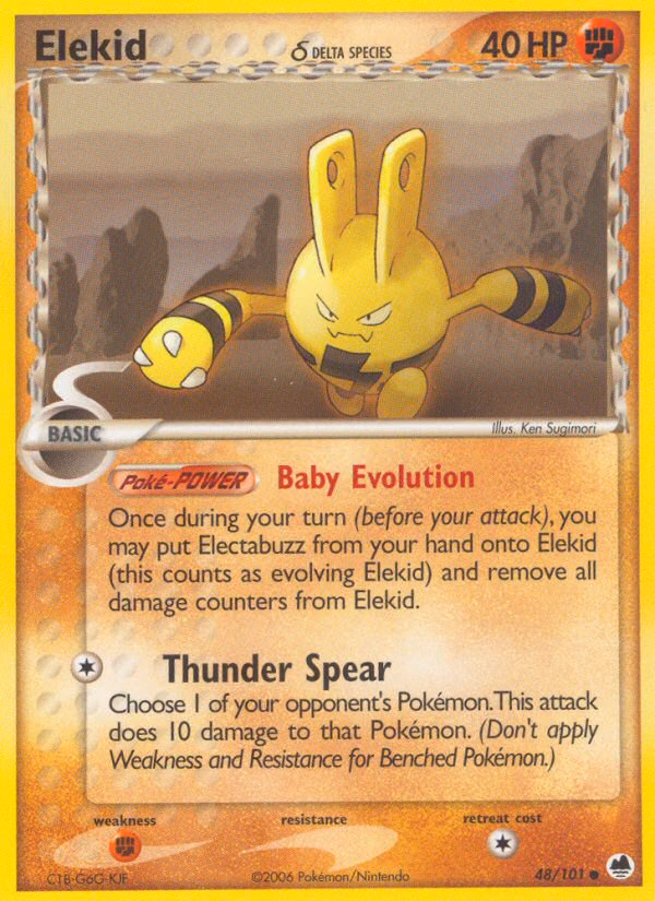 Elekid δ Pokemon card (48/101, Dragon Frontiers)