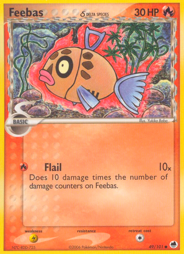 Feebas δ Pokemon card (49/101, Dragon Frontiers)