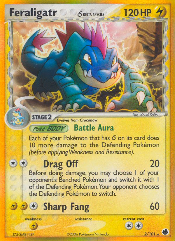 Feraligatr δ Pokemon card (2/101, Dragon Frontiers)
