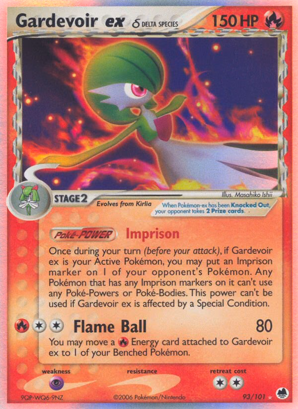 Gardevoir ex δ Pokemon card (93/101, Dragon Frontiers)