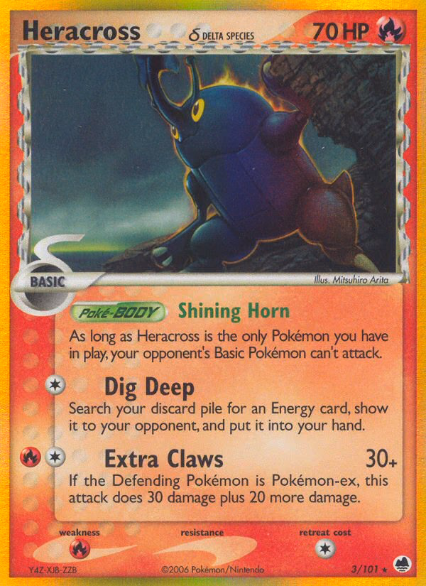 Heracross δ Pokemon card (3/101, Dragon Frontiers)